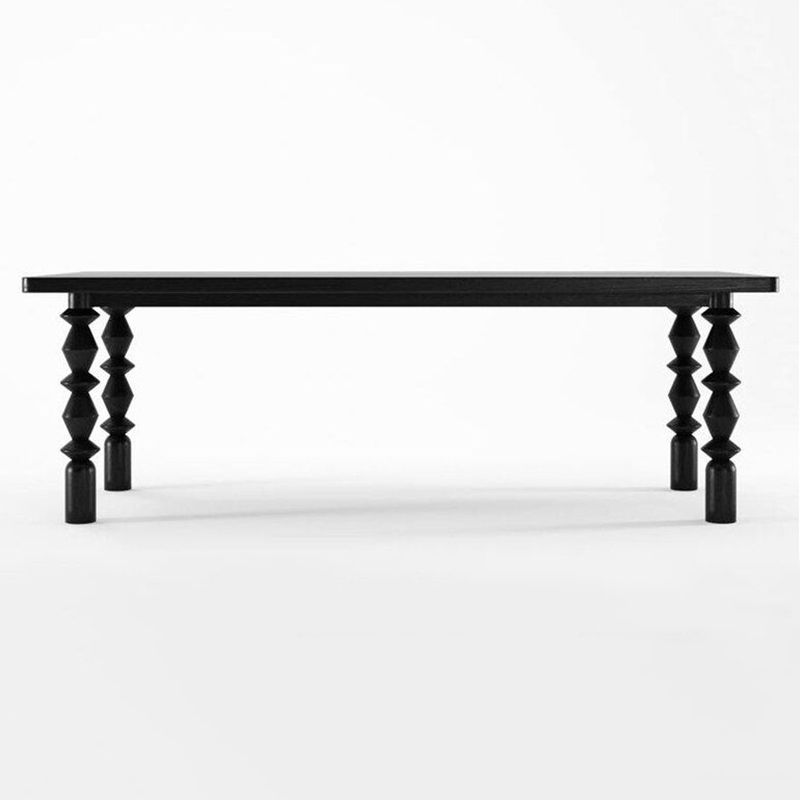 Rechthoekige moderne eettafel uit het midden van de eeuw Houten vast keukenbureau