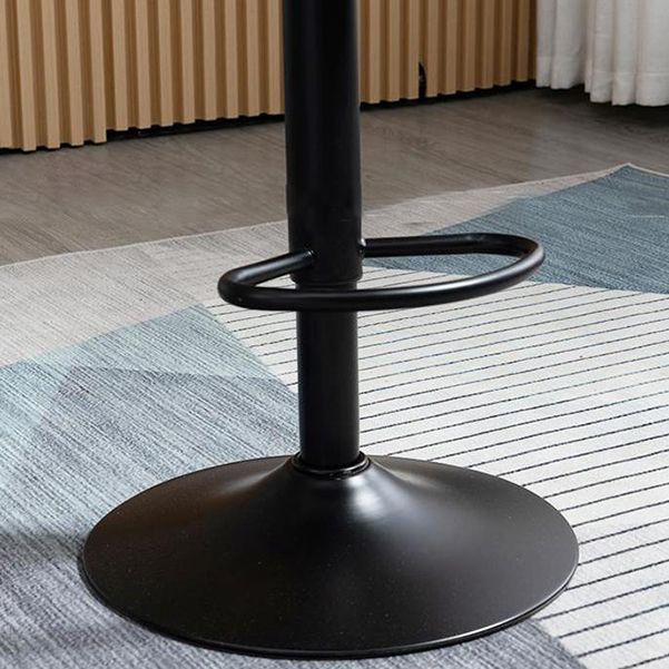 Scandinavian Metal Stool Adjustable Low Back Faux Leather Barstools in Matte Finish Clearhalo 'Bar Furniture' 'Bar Stools' 'bar_stools' 'furn' 'furn_bar_stools' 'Furniture' 'Kitchen & Dining Furniture' 1200x1200_f1c85540-2c97-4429-a8f6-216ff8b2706e