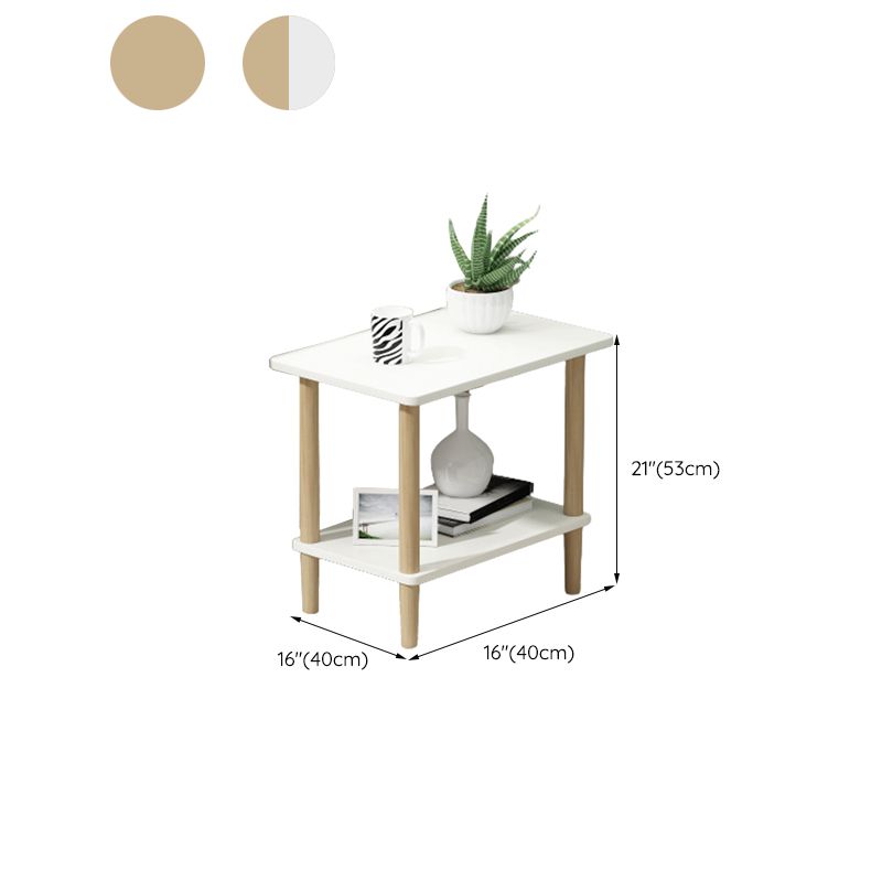 Modern Wood Side Table 20.86" Tall 4 Legs End Table with Shelf Clearhalo 'Coffee & Accent Tables' 'End & Side Tables' 'end_side_tables' 'furn' 'furn_end_side_tables' 'Furniture' 'Living Room Furniture' 1200x1200_f1c98b56-e38e-4084-ac59-51e36660f29d