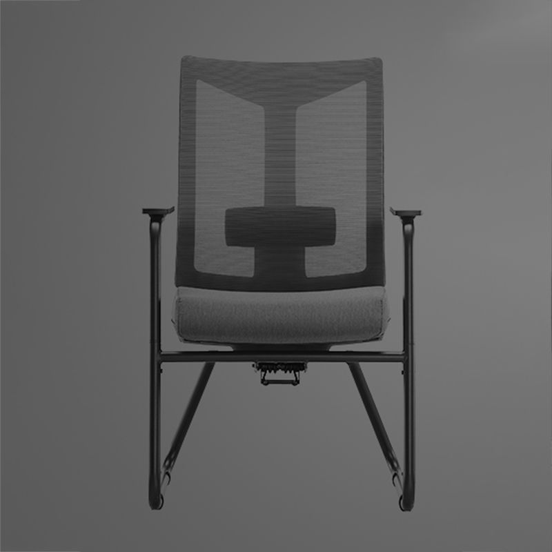 Sedia da ufficio moderna senza ruote armi rimovibili nessuna sedia da scrivania angosciante