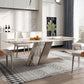 White Stone Top Table for Dining Room Traditional Luxury Rectangle Dining Table