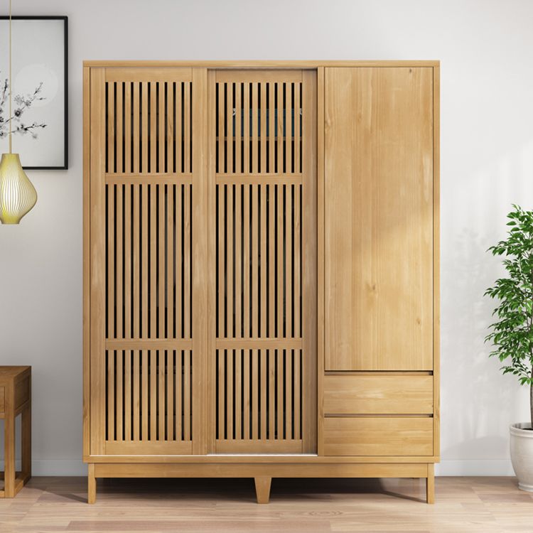 Modern Pine Solid Wood Wardrobe Freestanding Multifunctional Wardrobe Armoire Clearhalo 'Armoires & Wardrobes' 'armoires_wardrobes' 'Bedroom Furniture' 'furn' 'furn_armoires_wardrobes' 'Furniture' 1200x1200_f1cc47b3-232d-4301-9a3e-af53070f99a7