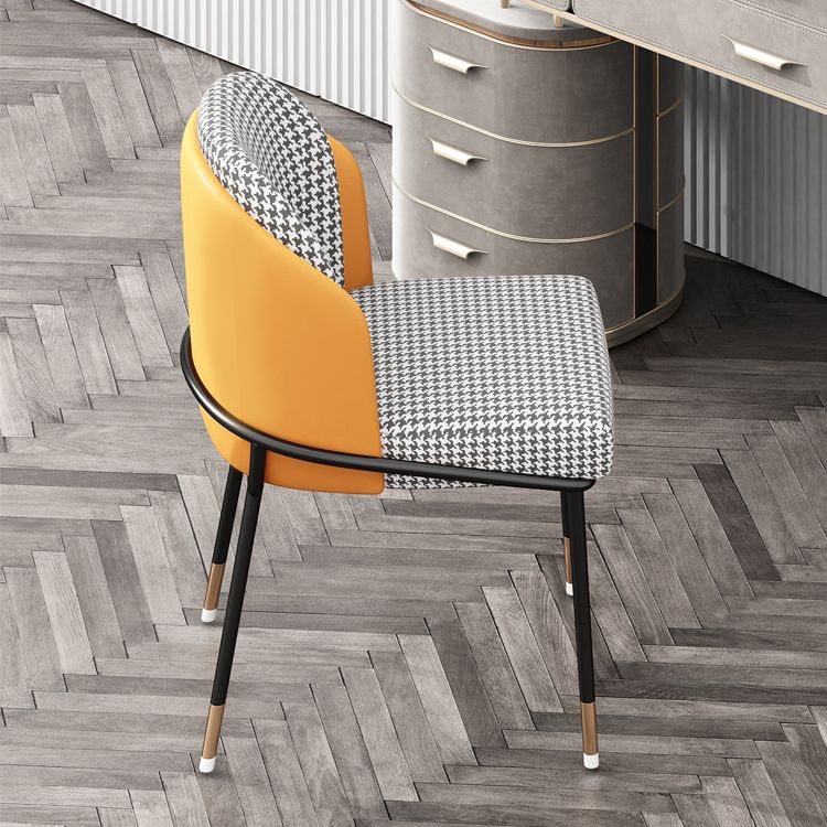 Glam Metal Dining Armless Chairs Upholstered Dining Room Chairs for Restaurant Clearhalo ' kitchen&dining_furn' 'Dining Chairs' 'Dining Tables & Seating' 'dining_chair' 'furn' 'furn_dining_chair' 'Furniture' 'furniture_dining_chair' 'Kitchen & Dining Furniture' 'kitchen' 1200x1200_f1ccee11-0c63-4643-806a-102d7dfae7c9