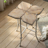 Mesa de madera de madera sólida Mesa lateral angustiada del país francés en marrón