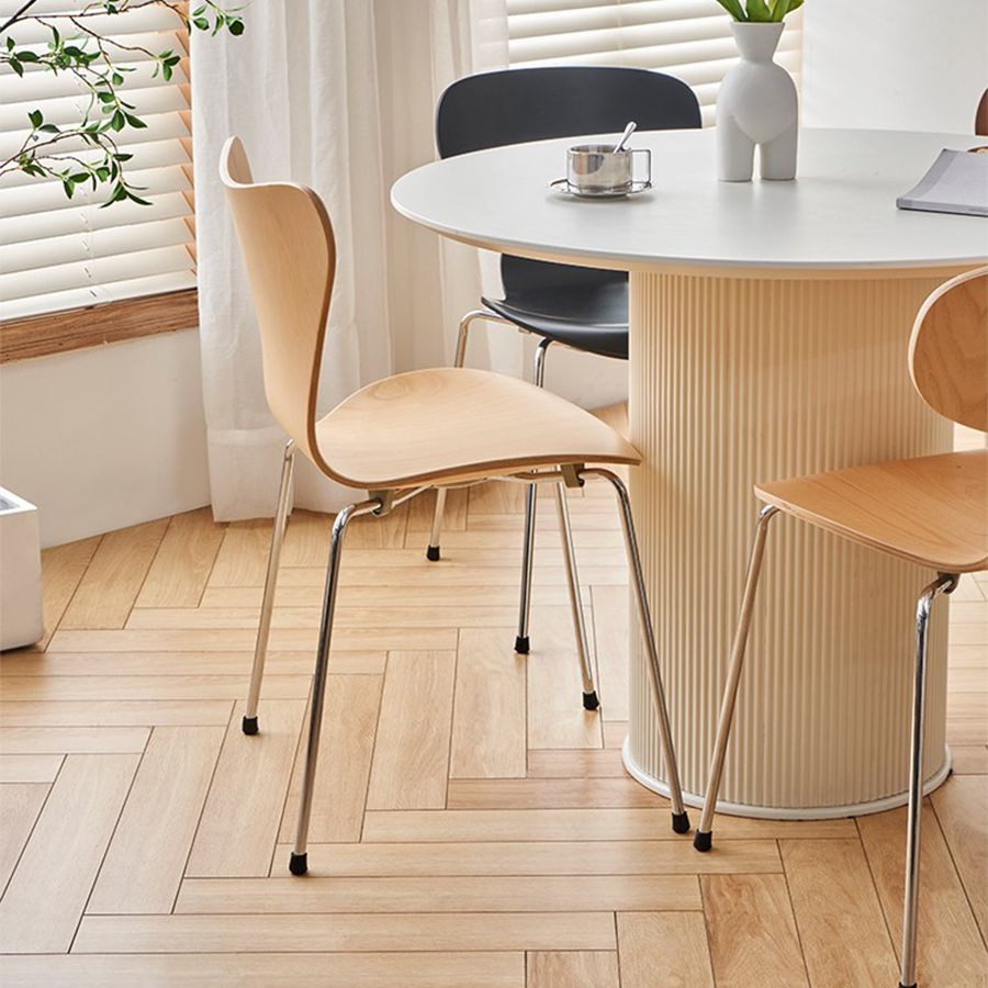 Solid Wood Armless Dining Chairs Contemporary Side Chair Set