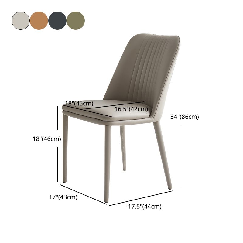 Leather Dining Chair Minimalist Style Armless Solid Back Chair for Home Clearhalo 'Dining Chairs' 'Dining Tables & Seating' 'dining_chair' 'furn' 'furn_dining_chair' 'Furniture' 'Kitchen & Dining Furniture' 1200x1200_f1d23173-8483-4c1d-9ce7-7b0734ab2d79
