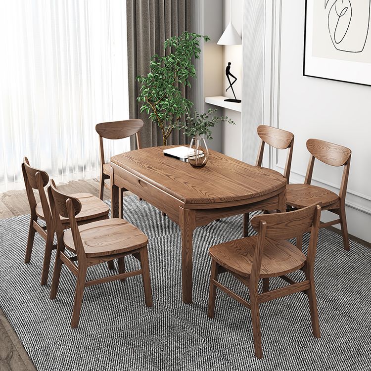 Extendable Ash Wood Dining Table for Restaurant Modern Brown Round Table with 4 Legs Clearhalo ' dining_table' 'Dining Tables & Seating' 'Dining Tables' 'furn' 'furn_dining_table' 'Furniture' 'furniture_dining_table' 'Kitchen & Dining Furniture' 'kitchen&dining_furn' 'kitchen' 'kitchen_dining_table' 1200x1200_f1d3c862-160e-4f0f-983a-06e250f93f6f