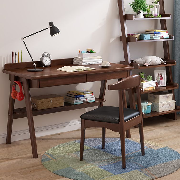 Modern Solid Wood Office Desk 2-drawer Rectangular Secretary Desk Clearhalo 'furn' 'furn_office_desk' 'Furniture' 'Office Desks' 'Office Furniture' 'office_desk' 1200x1200_f1d3e1df-95a6-4de8-93d6-9ef9364dc470