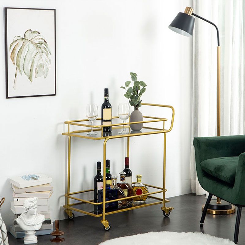 Modern 27.17"W Rolling Prep Table Metal Prep Table for Home Use