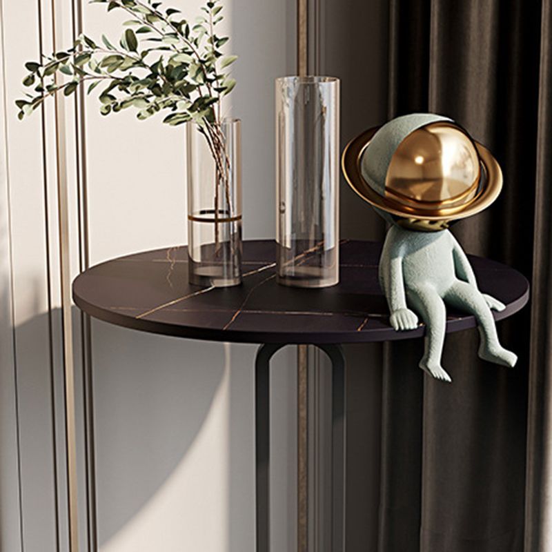 Modern Style Iron Material Base Rock Plate Table Round Side Table Clearhalo 'Coffee & Accent Tables' 'End & Side Tables' 'end_side_tables' 'furn' 'furn_end_side_tables' 'Furniture' 'Living Room Furniture' 1200x1200_f1d618a9-e530-428e-a65d-3101d4b642b0