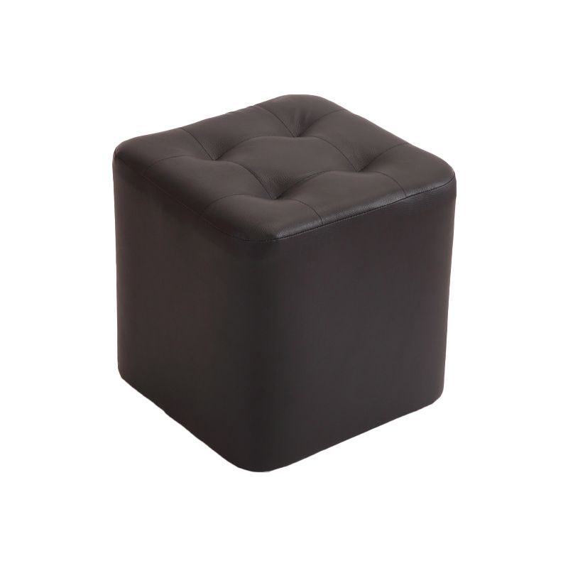 Mid-Century Modern Pouf Ottoman PU Leather Upholstered Tufted Solid Color Square Ottoman Clearhalo 'furn' 'furn_ottomans_poufs' 'Furniture' 'Living Room Furniture' 'Ottomans & Poufs' 'ottomans_poufs' 1200x1200_f1d7e5b0-c535-42af-a653-51dc1b47f088