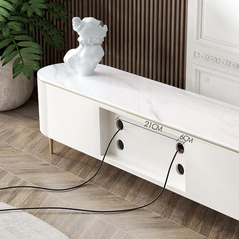Console multimédia moderne Meuble TV Console de meuble TV en pierre avec 4 tiroirs