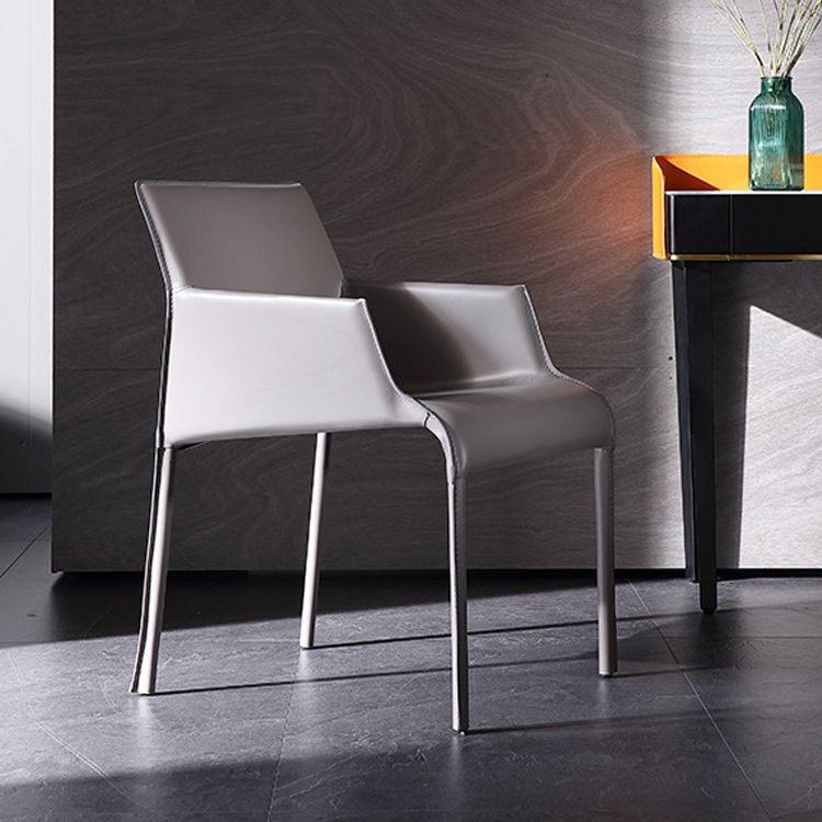 Contemporary Leather Dining Arm Chairs Matte Finish Parsons Chairs for Kitchen Clearhalo ' kitchen&dining_furn' 'Dining Chairs' 'Dining Tables & Seating' 'dining_chair' 'furn' 'furn_dining_chair' 'Furniture' 'furniture_dining_chair' 'Kitchen & Dining Furniture' 'kitchen' 1200x1200_f1d8c4db-4e4c-4fb1-a9b1-8e3e8d3f845b