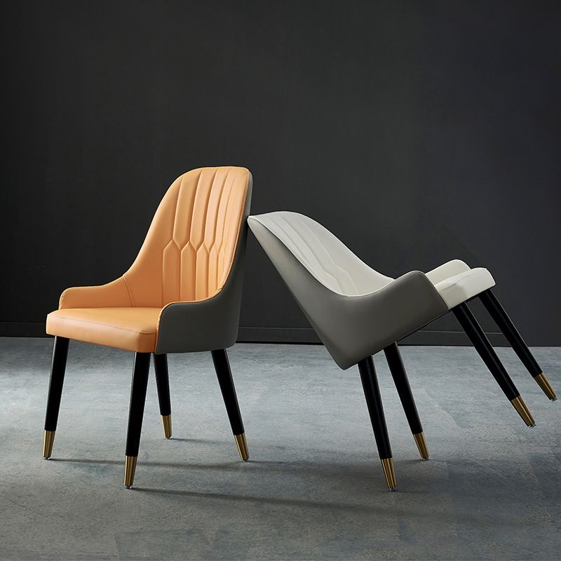 Sillas de comedor de cocina glamorosa sillas laterales tapizadas con patas de madera