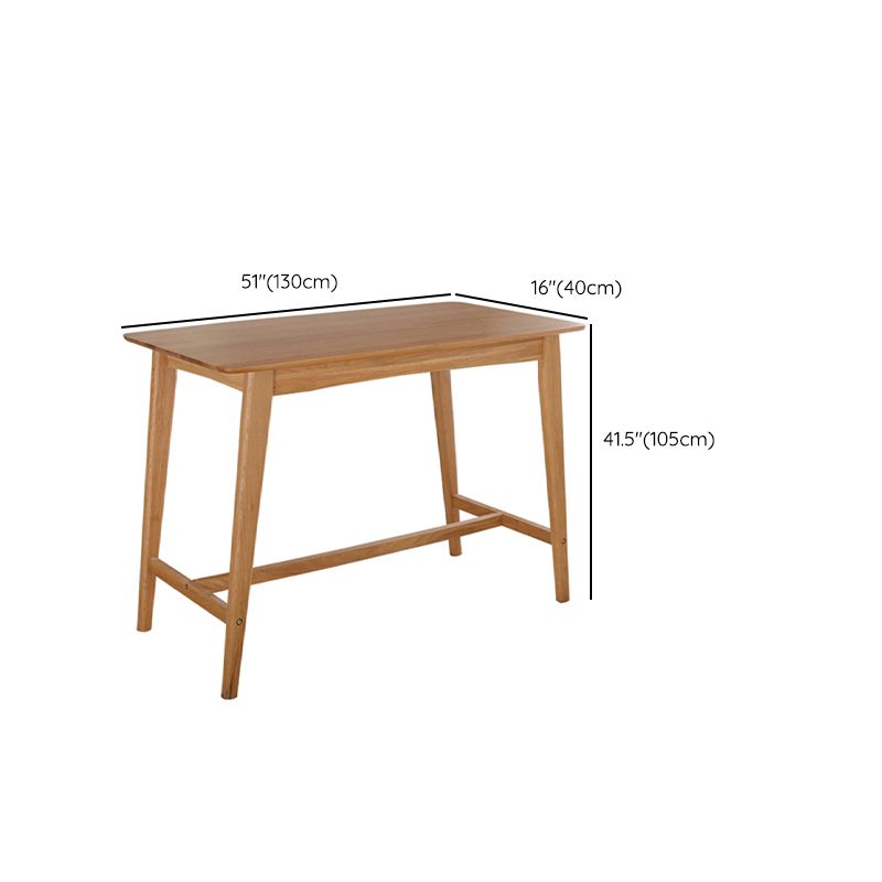 Eigentijdse massief houten rechthoekige bartafel op barhoogte voor de woonkamer