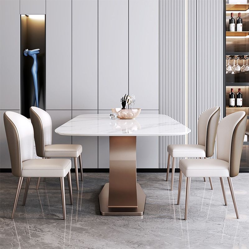 Nordic Sintered Stone Top Dining Set Rectangle 1/4/5/6 Pieces Dining Room Table Set Clearhalo 'Dining Room Sets' 'Dining Tables & Seating' 'dining_room_set' 'furn' 'furn_dining_room_set' 'Furniture' 'Kitchen & Dining Furniture' 1200x1200_f1d915dc-3589-4b4c-8184-73e537670fad