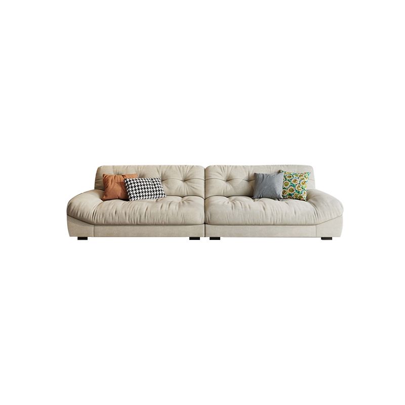 Cream-white Sectional down Padded Tufted Back Tech/flannelette Sofa