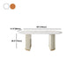 White Stone Top Dining Table Modern Oval Dining Table with Sled Base Clearhalo 'Dining Tables & Seating' 'Dining Tables' 'dining_table' 'Furniture' 'furniture_dining_table' 'Kitchen & Dining Furniture' 'kitchen' 'kitchen_dining_table' 1200x1200_f1d9fc76-5c4d-4146-8fcc-1de19231c517