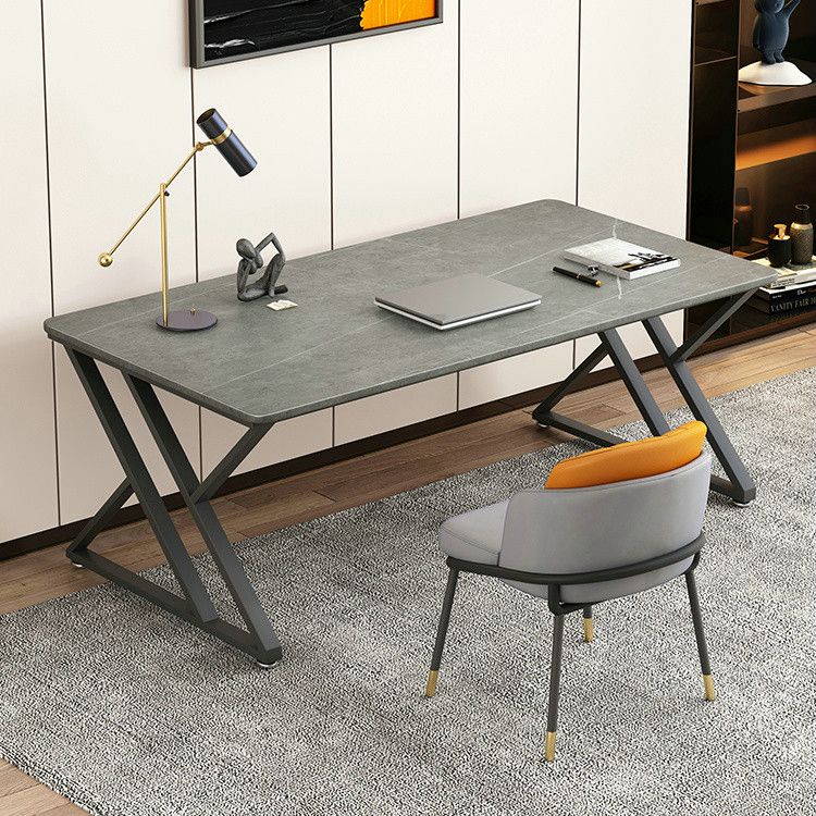 Rectangle Casual Dining Table Grey Tone Fixed Table with Sintered Stone Clearhalo ' dining_table' 'Dining Tables & Seating' 'Dining Tables' 'furn' 'furn_dining_table' 'Furniture' 'furniture_dining_table' 'Kitchen & Dining Furniture' 'kitchen&dining_furn' 'kitchen' 'kitchen_dining_table' 1200x1200_f1db0a0e-505e-44a6-9439-12dc9736931a