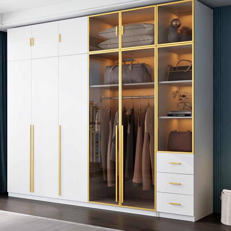 Gabinete de almacenamiento de dormitorio con puertas de vidrio marrón gabinete de puerta con bisagras contemporáneas