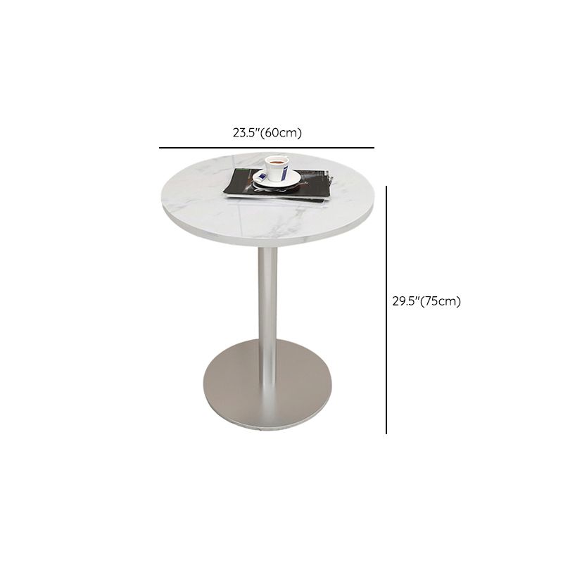 Mesa de comedor de piedra geométrica moderna con base metálica para comedor
