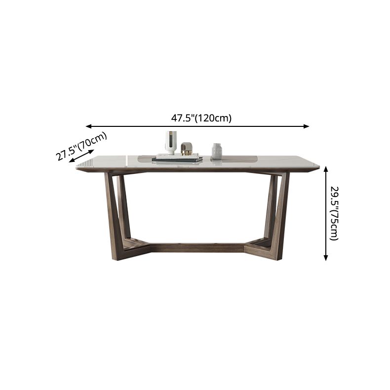 Rectangle Mid-Century Modern Dining Table White Tone Fixed Table with Sintered Stone Clearhalo ' dining_table' 'Dining Tables & Seating' 'Dining Tables' 'furn' 'furn_dining_table' 'Furniture' 'furniture_dining_table' 'Kitchen & Dining Furniture' 'kitchen&dining_furn' 'kitchen' 'kitchen_dining_table' 1200x1200_f1db42df-6c4e-4857-9b60-30e4ea102a71