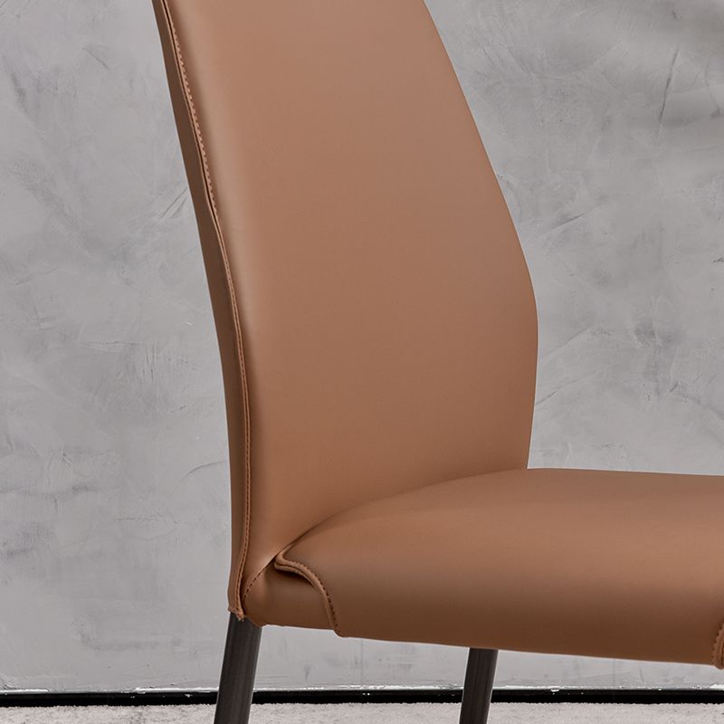 Faux Leather Parsons Dining Chair Dining Room Upholstered Chair Clearhalo 'Dining Chairs' 'Dining Tables & Seating' 'dining_chair' 'furn' 'furn_dining_chair' 'Furniture' 'Kitchen & Dining Furniture' 1200x1200_f1db5623-d089-4c65-ac0a-24b12a106d87