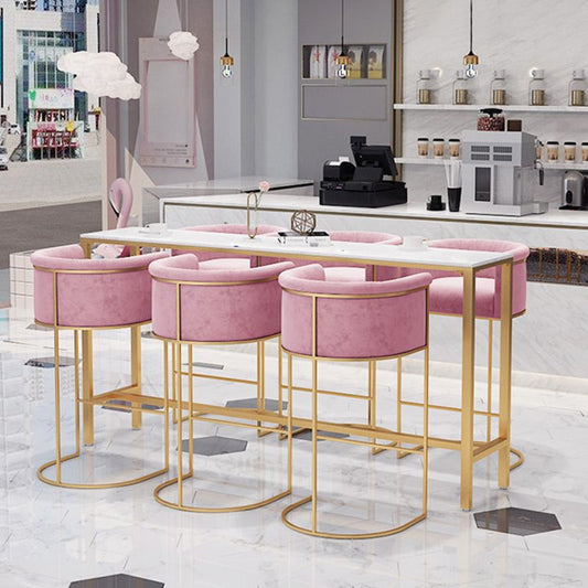 リビングルームのためのモダンなバーハイトテーブルフェイクマーブルトップビストロバーテーブル