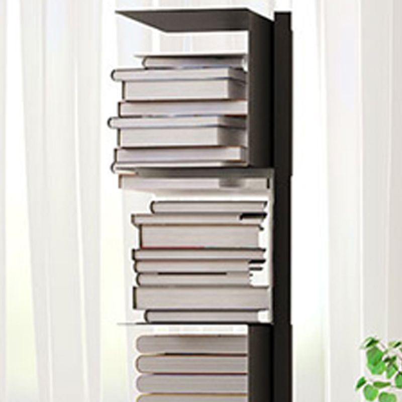 Black Contemporary Corner Bookshelf Closed Back Vertical Steel Shelf Clearhalo 'Bookcases' 'furn' 'furn_bookcases' 'Furniture' 'furniture_bookcases' 'kitchen' 'kitchen_bookcases' 'Living Room Furniture' 'Office Furniture' 1200x1200_f1dc3643-f13f-47b4-8703-cb0e1b8382c9