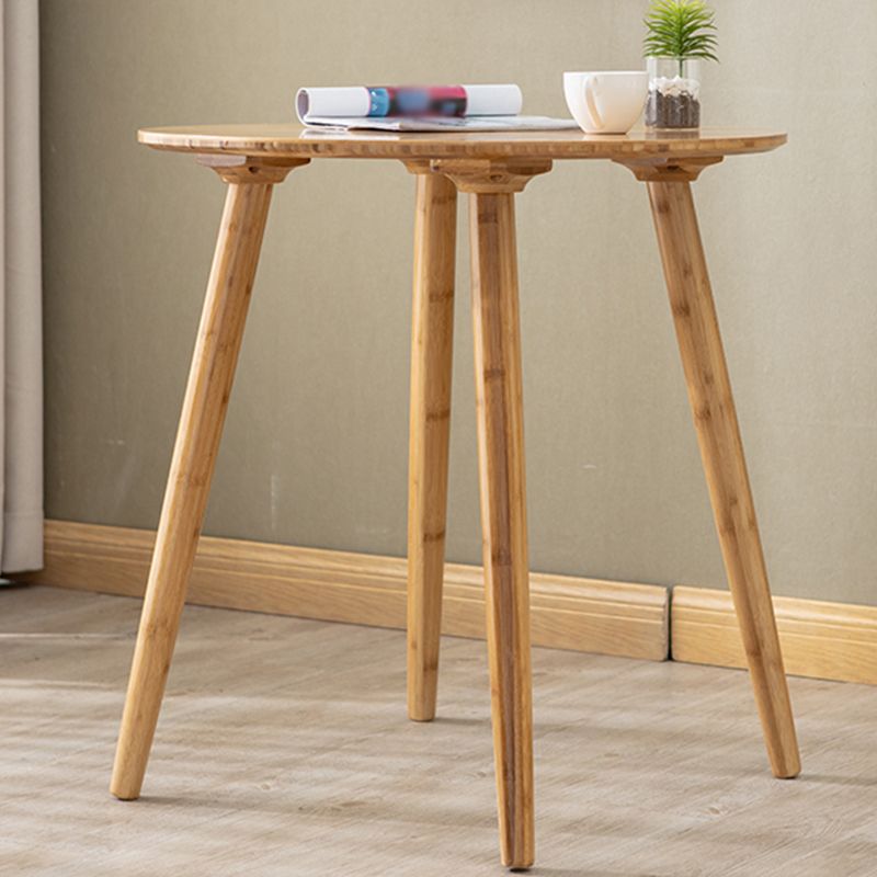 Scandinavian Brown/Natural Wood Top End Table 4 Legs Round Side Table Clearhalo 'Coffee & Accent Tables' 'End & Side Tables' 'end_side_table' 'Furniture' 'furniture_end_side_table' 'Living Room Furniture' 1200x1200_f1def43c-8975-4e85-bee3-6c73e6571b2b
