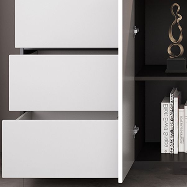 Gabinete contemporáneo de puertas de vidrio de madera de ingeniería sin luces LED sin luces LED