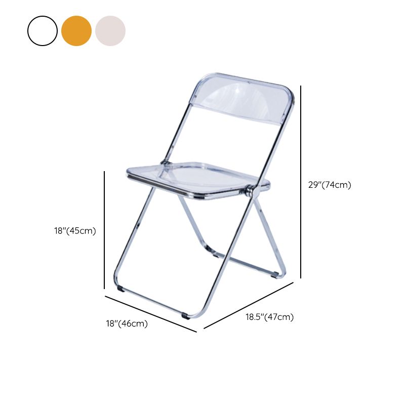 Moderne faltbare Rückenlehne Acrylstuhl mit Metallbeinen für Esszimmer