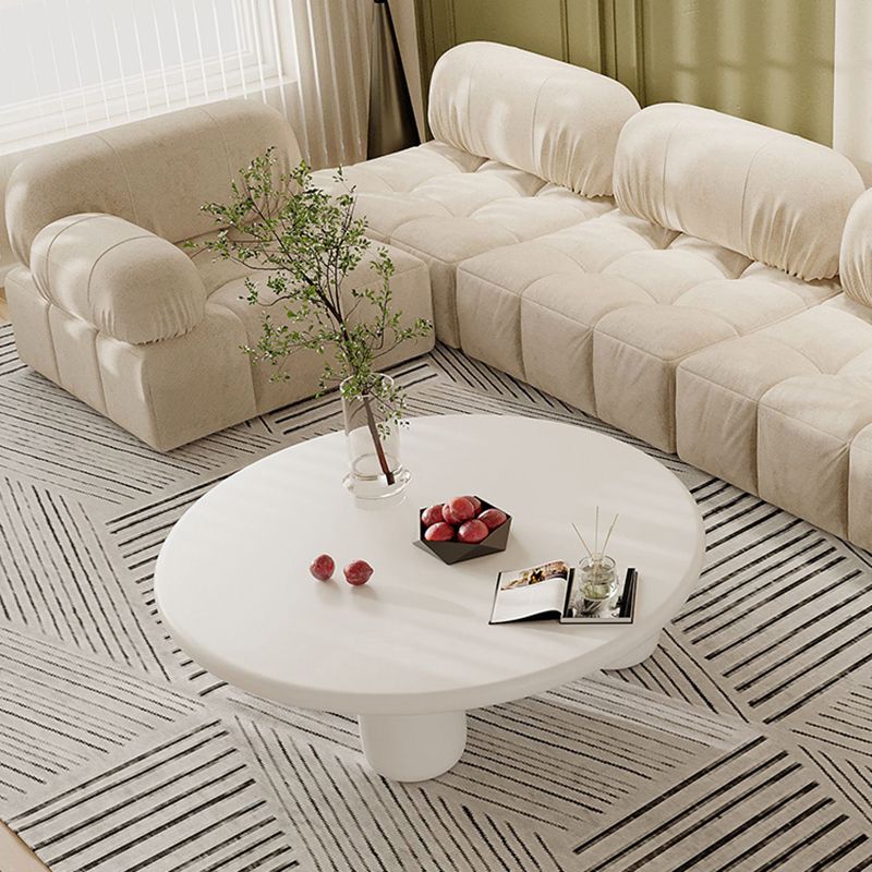 Solid Wood 4 Legs Coffee Table Round Modern Minimalist Coffee Table Clearhalo 'Coffee & Accent Tables' 'Coffee Tables' 'coffee_tables' 'furn' 'furn_coffee_tables' 'Furniture' 'Living Room Furniture' 1200x1200_f1e01824-41f8-41ab-8aec-8ae8ef95c21a