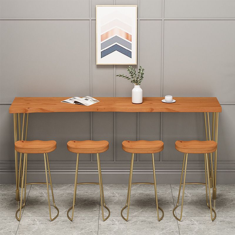 Nordic Glam Style Wooden Table Dining Bar Counter Table for Kitchen Clearhalo 'Bar Furniture' 'Bar Tables' 'bar_tables' 'furn' 'furn_bar_tables' 'Furniture' 'furniture_bar_tables' 'Kitchen & Dining Furniture' 1200x1200_f1e1834a-7198-46d7-aff3-846e99a4f838