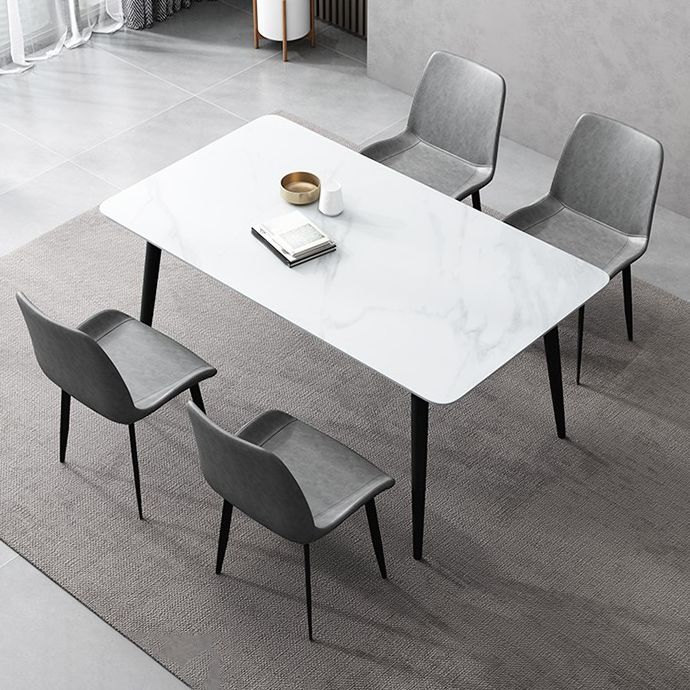 Stone Dining Room Collection Industrial Style Rectangle 4 Legs Dining Table Clearhalo ' dining_table' 'Dining Tables & Seating' 'Dining Tables' 'furn' 'furn_dining_table' 'Furniture' 'furniture_dining_table' 'Kitchen & Dining Furniture' 'kitchen&dining_furn' 'kitchen' 'kitchen_dining_table' 1200x1200_f1e25660-85cc-44ea-8fe0-008e921f3726