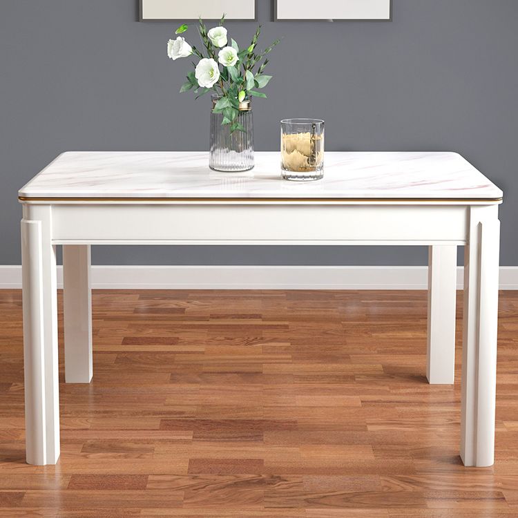 Victorian Style Marble Dining Set with White Fixed Table and 4 Legs Base for Home Use Clearhalo 'Dining Room Sets' 'Dining Tables & Seating' 'dining_room_set' 'furn' 'furn_dining_room_set' 'Furniture' 'furniture_dining_room_set' 'Kitchen & Dining Furniture' 'kitchen&dining_furn' 'kitchen' 1200x1200_f1e2ec05-5b02-4a9c-b5a2-bb4aa5d22700