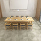 Modern Rectangle Solid Wood Table Standard Height Dining Table with Trestle Base