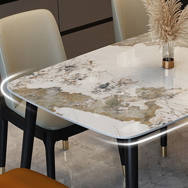 Traditional Luxury Dining Table Stone and Wood Legs Rectangle Dining Site Table Clearhalo ' dining_table' 'Dining Tables & Seating' 'Dining Tables' 'furn' 'furn_dining_table' 'Furniture' 'furniture_dining_table' 'Kitchen & Dining Furniture' 'kitchen&dining_furn' 'kitchen' 'kitchen_dining_table' 1200x1200_f1e4321a-13ec-4880-9909-f4dfa2b75430