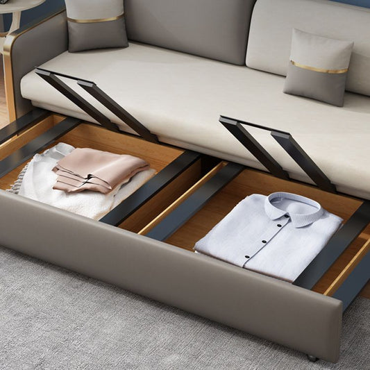 33,46 "H Faux Leder Square Arm Sofa Bett mit Lagerung für Wohnzimmer