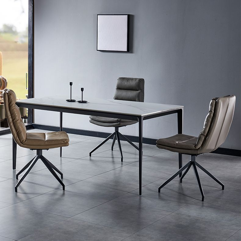 Contemporary Style Leather Dining Side Chairs Solid Back Chair for Kitchen Clearhalo ' kitchen&dining_furn' 'Dining Chairs' 'Dining Tables & Seating' 'dining_chair' 'furn' 'furn_dining_chair' 'Furniture' 'furniture_dining_chair' 'Kitchen & Dining Furniture' 'kitchen' 1200x1200_f1e5eccb-6c62-449d-ac7e-eaf9ffe819b9