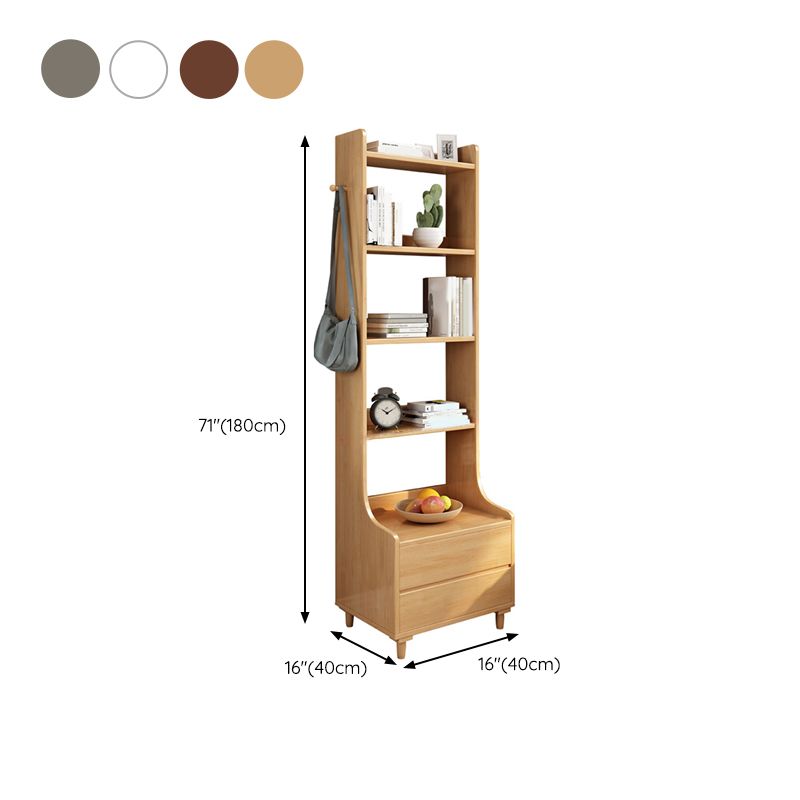 Scandinavian Shelf Bookcase Antique Finish Bookshelf with Shelves