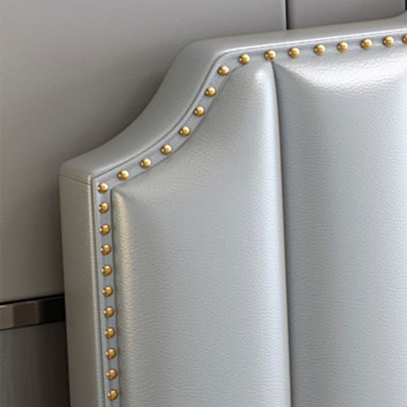 Glamholz Standard Bett echtes Lederbettrahmen mit Kopfteil für Schlafzimmer