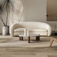 Modern Round Coffee or End Table Wood and Stone Coffee Table Beige