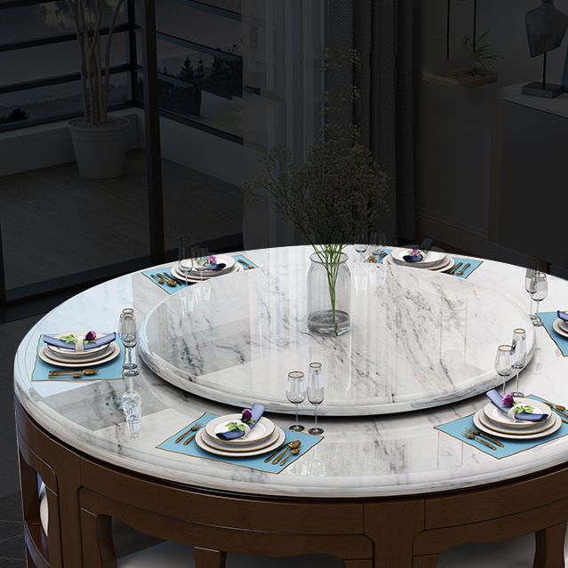 Faux Marble Dining Table Round Pedestal Dining Site Table for Home