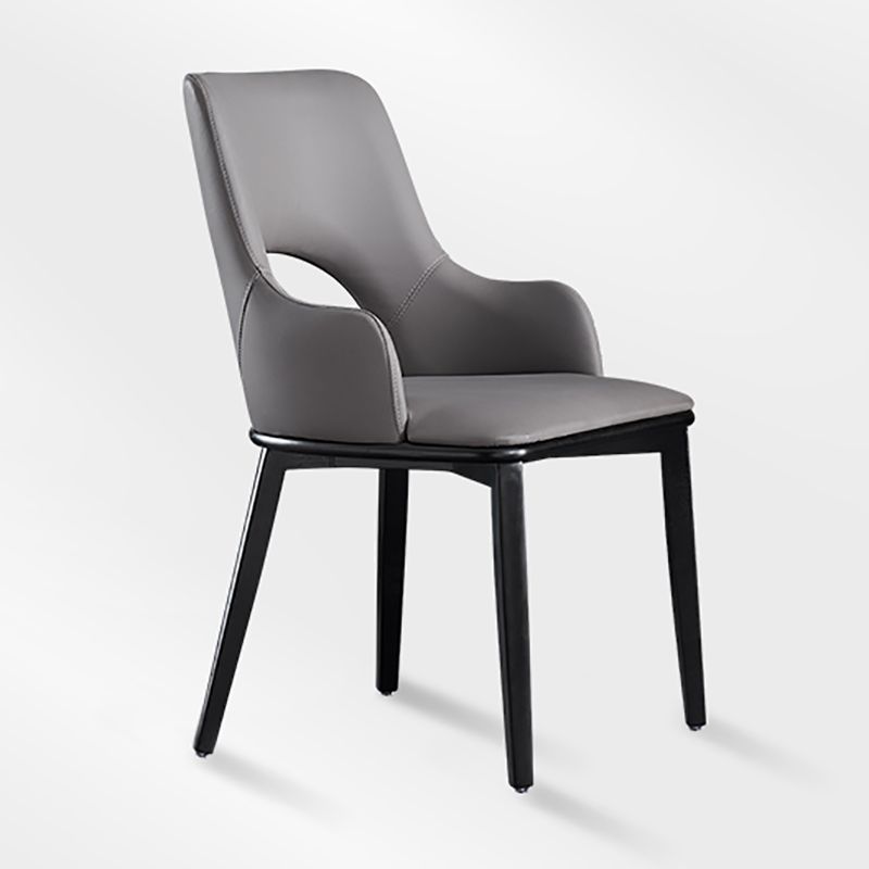 Modern Style Wood Arm Chair Open Back Upholstered Dining Side Chair Clearhalo 'Dining Chairs' 'Dining Tables & Seating' 'dining_chair' 'furn' 'furn_dining_chair' 'Furniture' 'furniture_dining_chair' 'Kitchen & Dining Furniture' 1200x1200_f1e9a486-8b30-4146-881e-9211e6b42028
