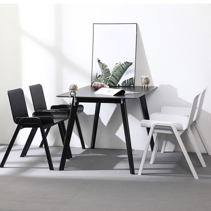 Scandinavian Stackable Dining Arm Chair Solid Back Armchair with Wood Legs Clearhalo ' kitchen&dining_furn' 'Dining Chairs' 'Dining Tables & Seating' 'dining_chair' 'furn' 'furn_dining_chair' 'Furniture' 'furniture_dining_chair' 'Kitchen & Dining Furniture' 'kitchen' 1200x1200_f1eaac0f-13cd-4b43-97c8-9835b4d0c730