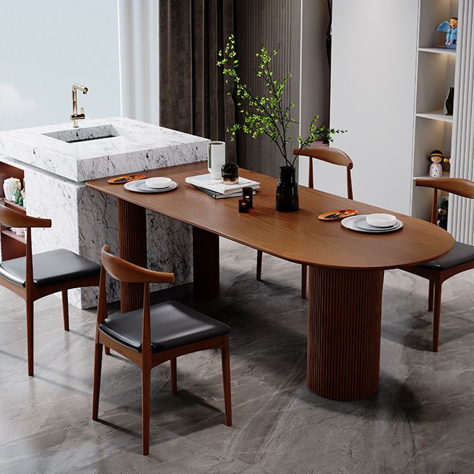 Modern Ash Wood Table for Restaurant Oval Table with 3 Wood Legs Clearhalo 'Dining Tables & Seating' 'Dining Tables' 'dining_table' 'furn' 'furn_dining_table' 'Furniture' 'furniture_dining_table' 'Kitchen & Dining Furniture' 'kitchen' 'kitchen_dining_table' 1200x1200_f1eac7c5-2c52-42b3-ba29-368f3108db02