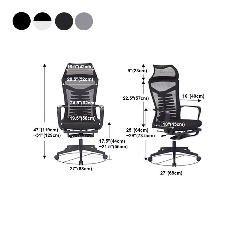 Swivel hoofdsteun bureaustoel verstelbare stoelhoogte stoel met voetsteun