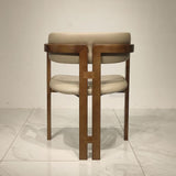 Upholstered Dining Chairs Contemporary Arm Chairs with Wood Base