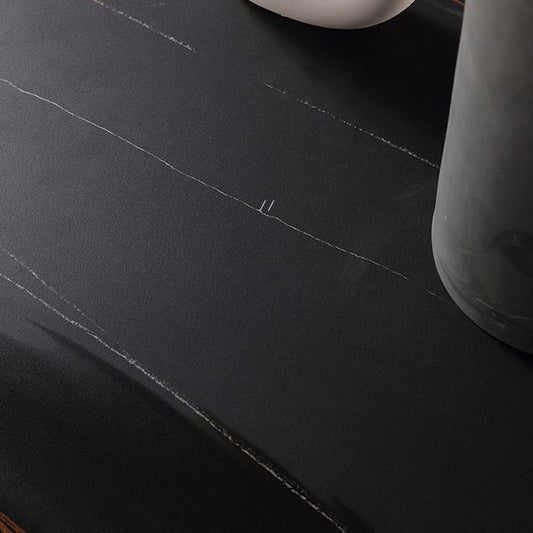 黒い二重台座のダイネットセット1/4/5ピース屋内デザイナーダイニングテーブルセット